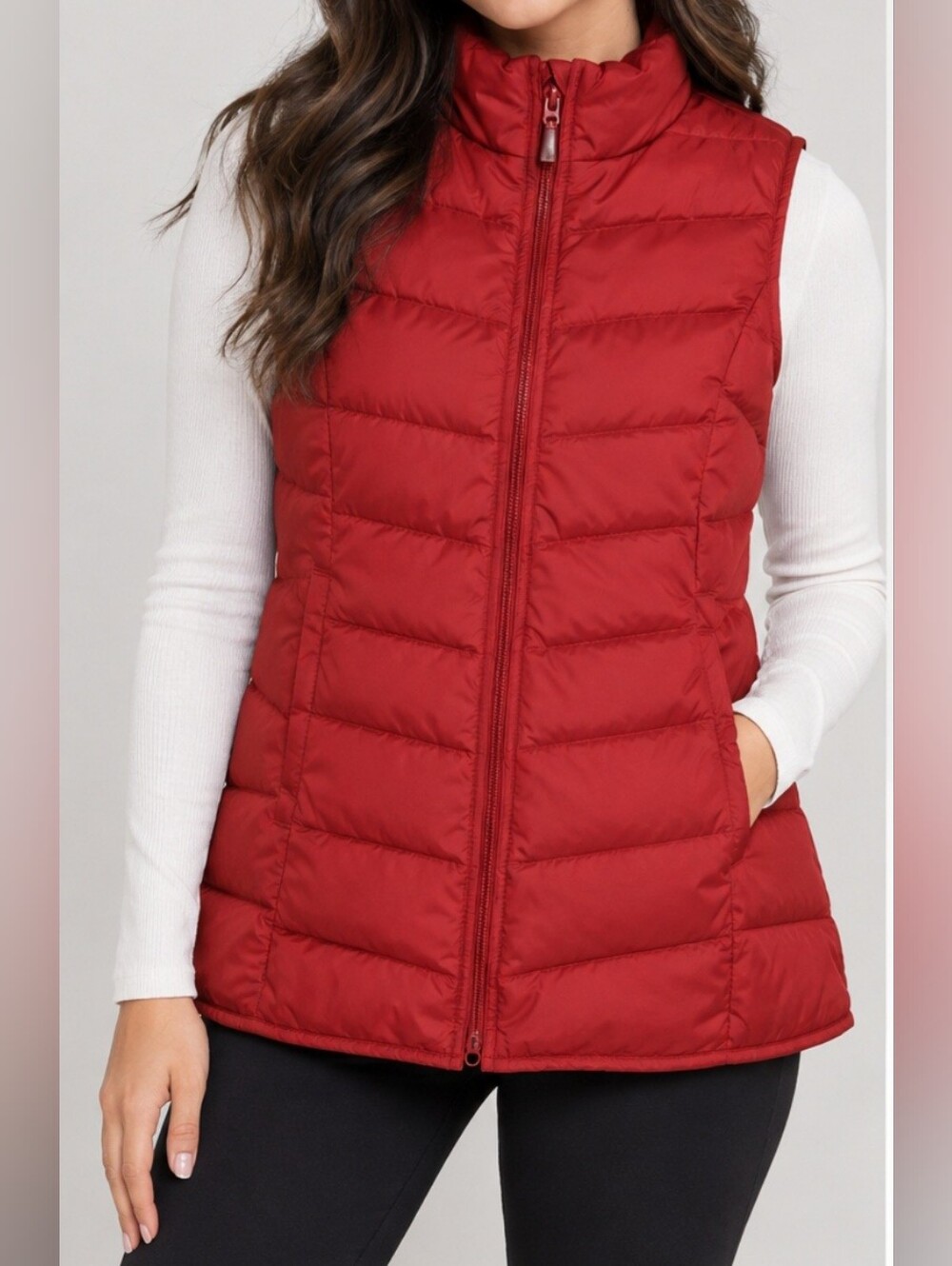 J. Jill Red Quilted Puffer Vest